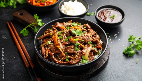 Wallpaper Mural Homemade Barbecue Korean Beef Bulgogi, grilled beef steak with spicy sauce.  Torontodigital.ca