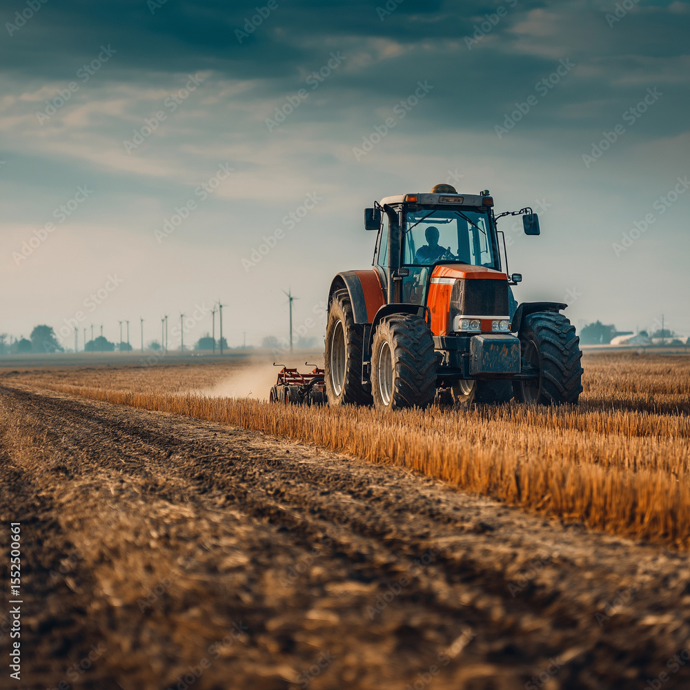 Fototapeta premium tractor in the field