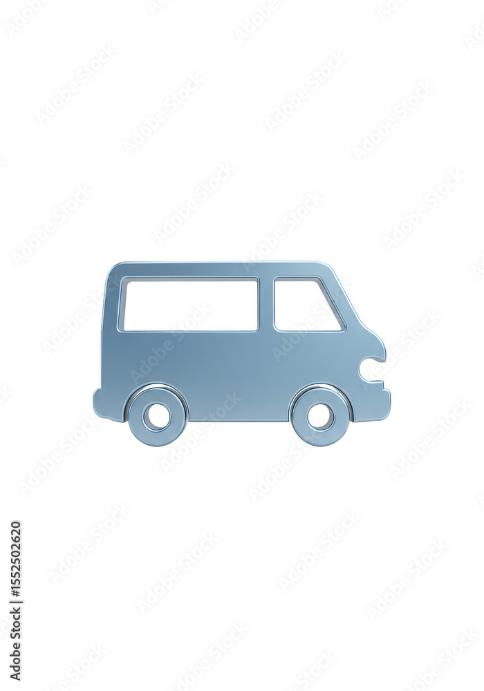 Illustration of A Blue Van Vehicle Icon on Transparent Background Illustration of A Blue Van Vehicle Icon on Transparent Background