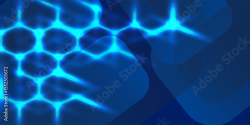 Abstract blue background with glowing geometric lines. Modern blue gradient square shape design. Futuristic technology concept. Suit for brochure, corporate, website, poster, banner, cover modern.