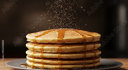 Wallpaper Mural A Delicious Stack of Buttery Pancakes Drizzled with Golden Syrup and Sprinkled with Cinnamon Torontodigital.ca