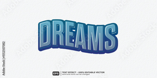 Dreams 3D Cartoon Editable Text Effect | Premium Font Template