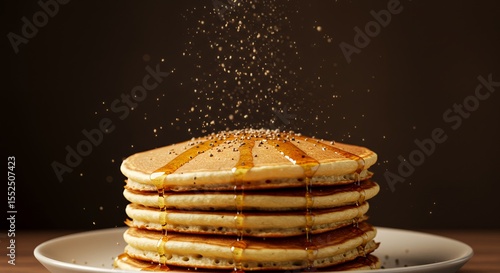 Wallpaper Mural Delicious Stack of Pancakes Drizzled with Golden Syrup and Sprinkled with Spices Torontodigital.ca