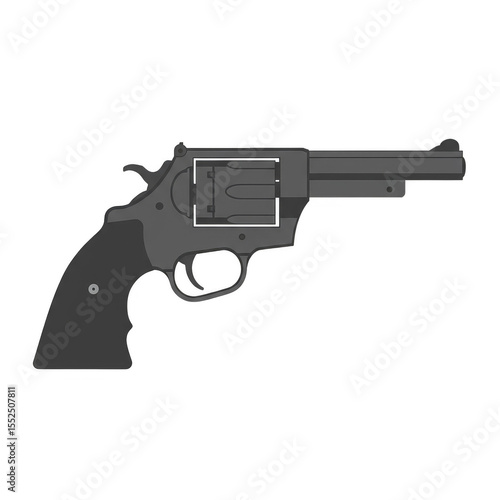 Wallpaper Mural Illustration of Gray Revolver Gun Weapon Firearm with Transparent Background Torontodigital.ca