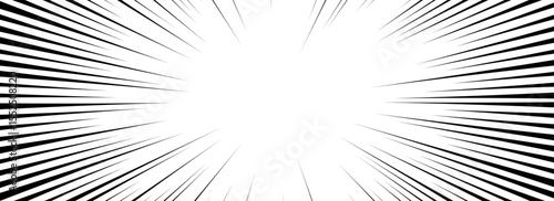 Comic speed lines background. Cartoon book explosion background. Superhero radial line pattern frame. Manga or anime sunburst wallpaper. Pop art flash beams or rays effect. Vector impact backdrop
