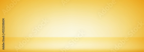 Gold gradient studio room design. Light yellow podium concept wallpaper. Golden wall and floor surface backdrop for presentation, product showcase, mockup template. Vector empty shelf display backdrop
