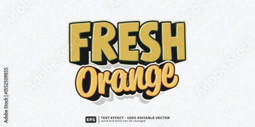 Fresh Orange 3D Cartoon Editable Text Effect | Premium Font Template