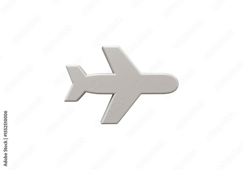 Obraz premium Illustration of Silver Airplane Minimalist Style on Transparent Background