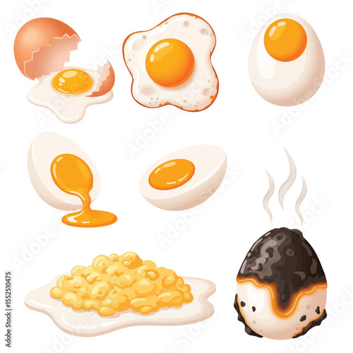 set of fried eggs