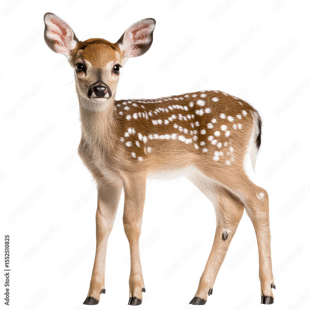 Fototapeta premium Cute Baby Deer Standing Gracefully in Natural Environment
