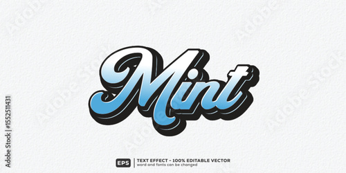 Mint 3D Cartoon Editable Text Effect | Premium Font Template