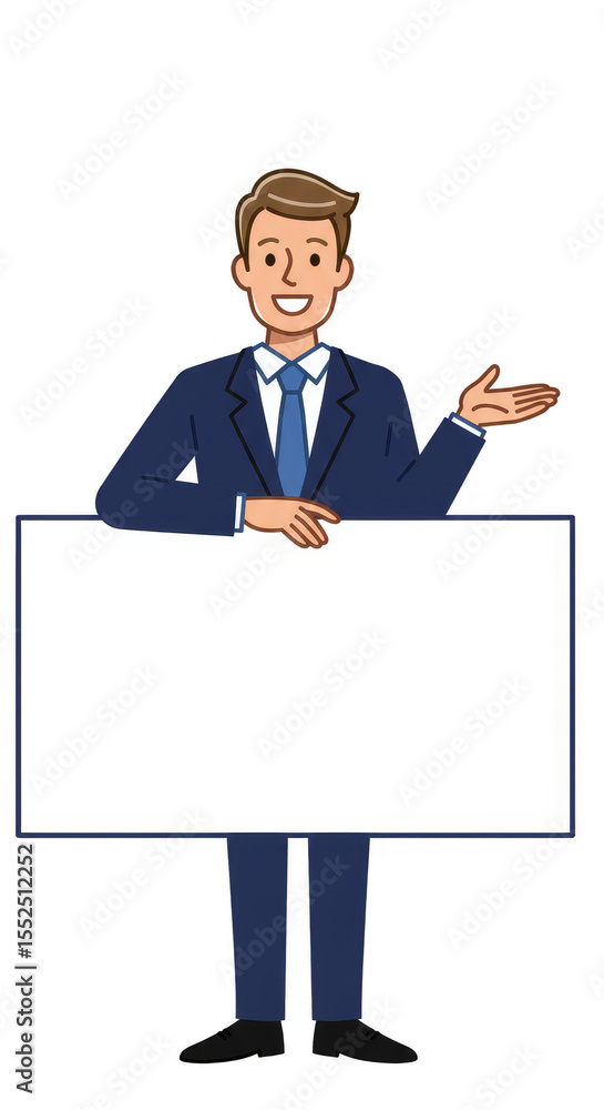Illustration of Man Presenting Information on Whiteboard Transparent BG Illustration of Man Presenting Information on Whiteboard Transparent BG