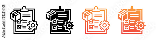 Specification Multi Style Icon Set Vector 