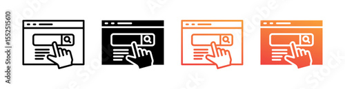 Search Bar Multi Style Icon Set Vector 