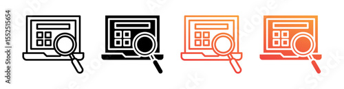 Search Multi Style Icon Set Vector 
