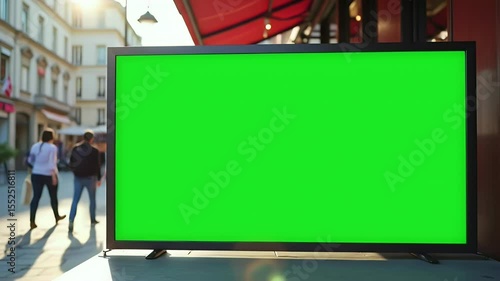 Green Screen TV on European Street
