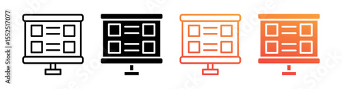 Storyboard Multi Style Icon Set Vector 
