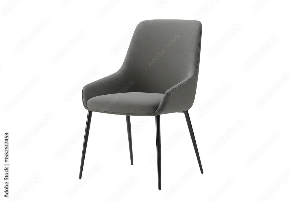 Isolated 3D Rendering of a Gray Modern Plush Chair on Transparent Background Isolated 3D Rendering of a Gray Modern Plush Chair on Transparent Background