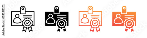 Credentials Multi Style Icon Set Vector 