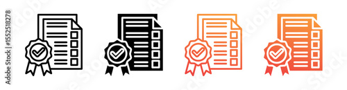 Patent Details Multi Style Icon Set Vector 