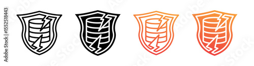 Breach Multi Style Icon Set Vector 