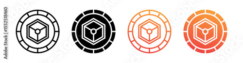 Token Multi Style Icon Set Vector 