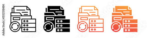Backup Multi Style Icon Set Vector 
