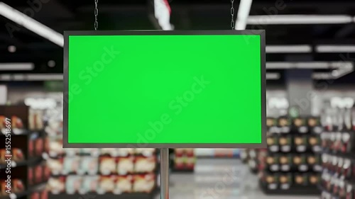 Supermarket Advertising: Green Screen Display Mockup