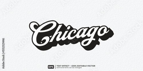 Chicago 3D Cartoon Editable Text Effect | Premium Font Template