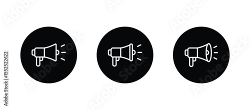 Megaphone icon set. Loudspeaker Symbol vector	