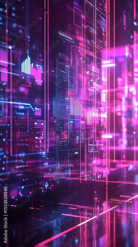 custom made wallpaper toronto digitalPink and blue neon lights illuminate virtual data flowing seamlessly across digital networks