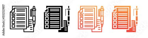 Checklist Multi Style Icon Set Vector 