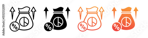 Dividend Yield Multi Style Icon Set Vector 