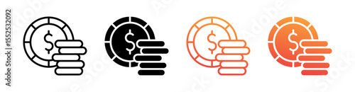 Blue Chip Multi Style Icon Set Vector 