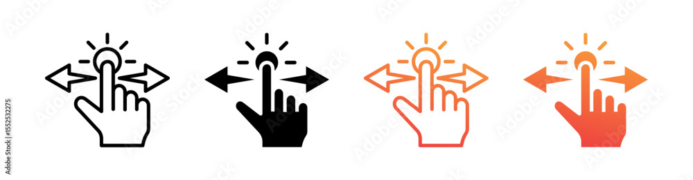 Fototapeta premium Spread Multi Style Icon Set Vector 