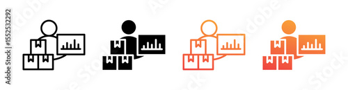 Stock Broker Multi Style Icon Set Vector 