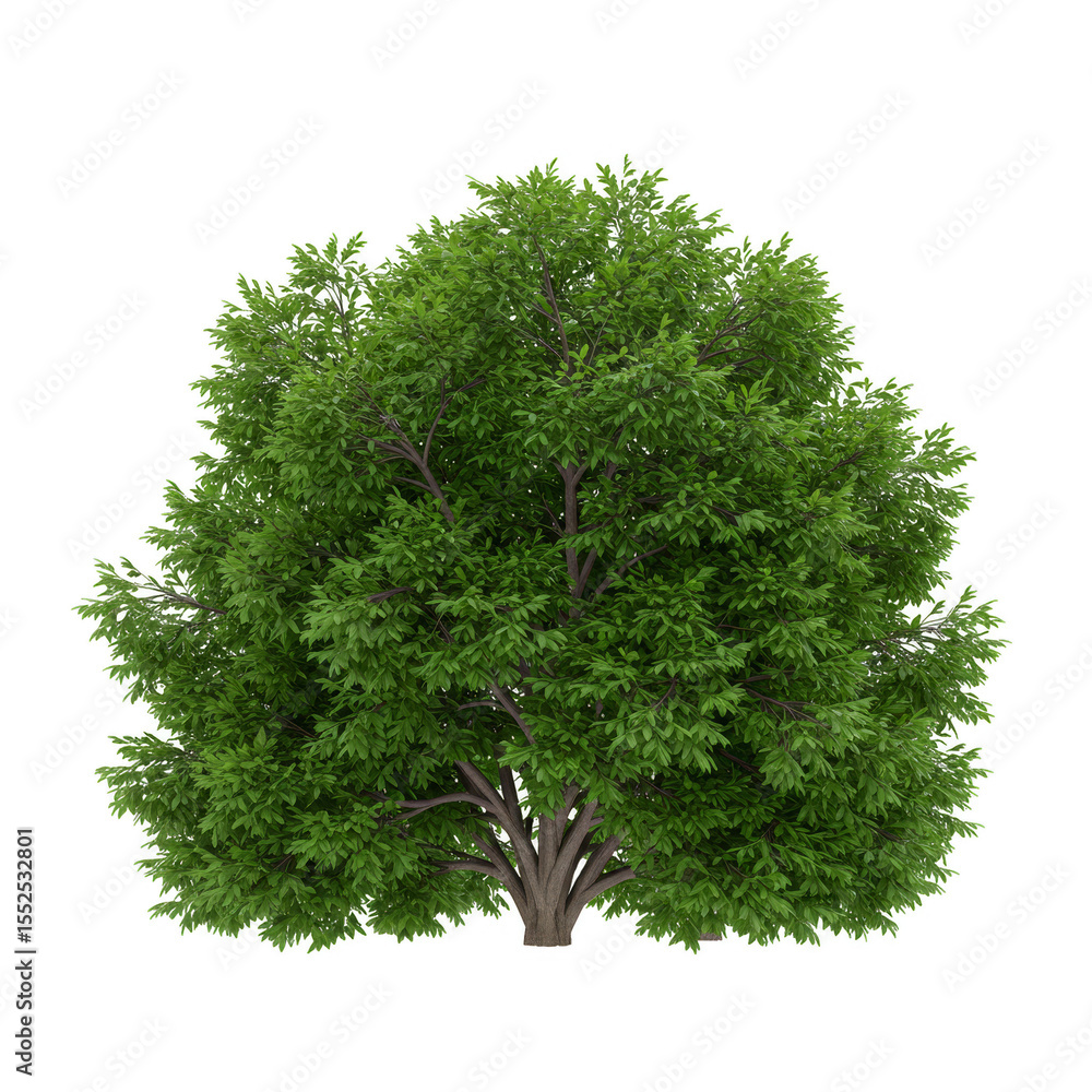 Fototapeta premium Realistic 3D Render of a Lush Green Tree with Transparent Background
