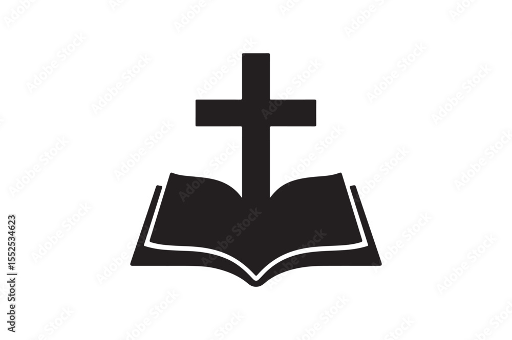 Fototapeta premium protestant symbol silhouette vector art illustration on white background