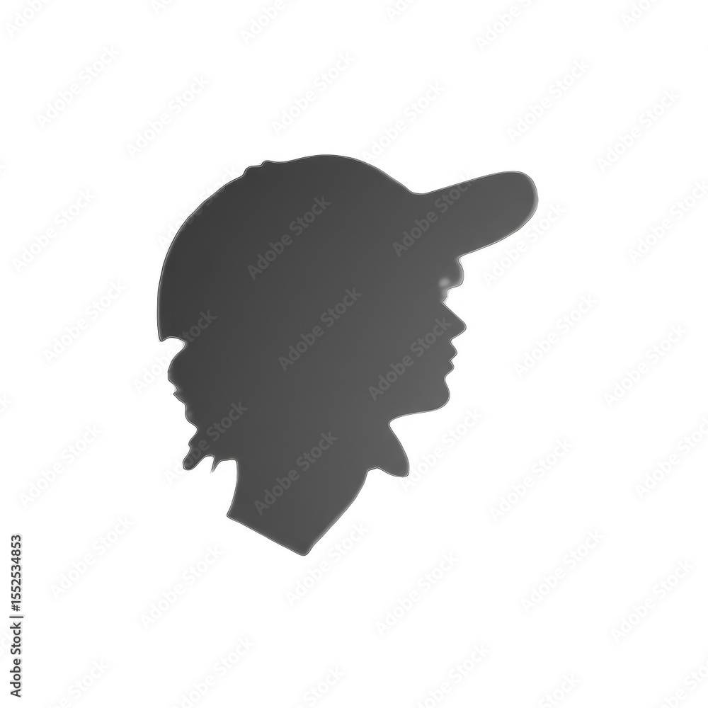 Silhouette Illustration of Mysterious Man with Cap Isolated on White Silhouette Illustration of Mysterious Man with Cap Isolated on White