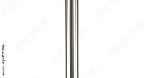 Silver Chrome Pole Isolated Shiny Steel Metallic Tube Illustration