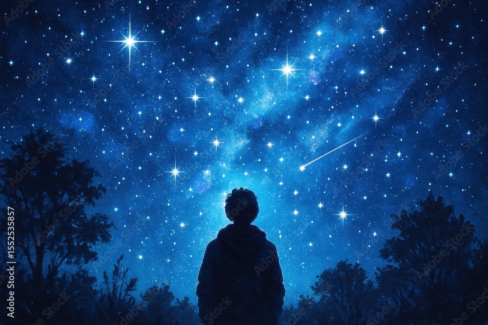 Inspirational Night Sky with Stargazing and Celestial Wonder Visualization Inspirational Night Sky with Stargazing and Celestial Wonder Visualization
