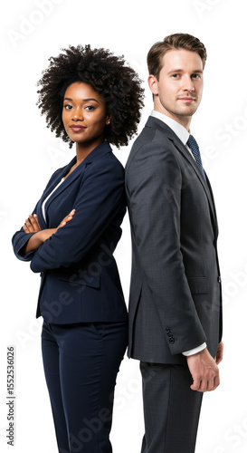 Professional Business Team Portrait Diverse Confident Serious Suit