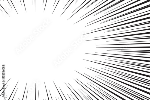 シンプルな白黒の集中線の背景素材
