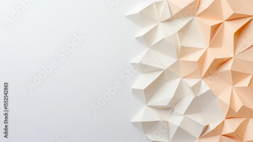 Abstract Paper Fold Pattern in Subtle Shades of White and Peach for Design Use
