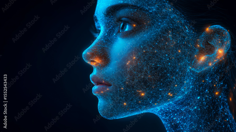 Obraz premium Deep learning system analyzing real-time customer data