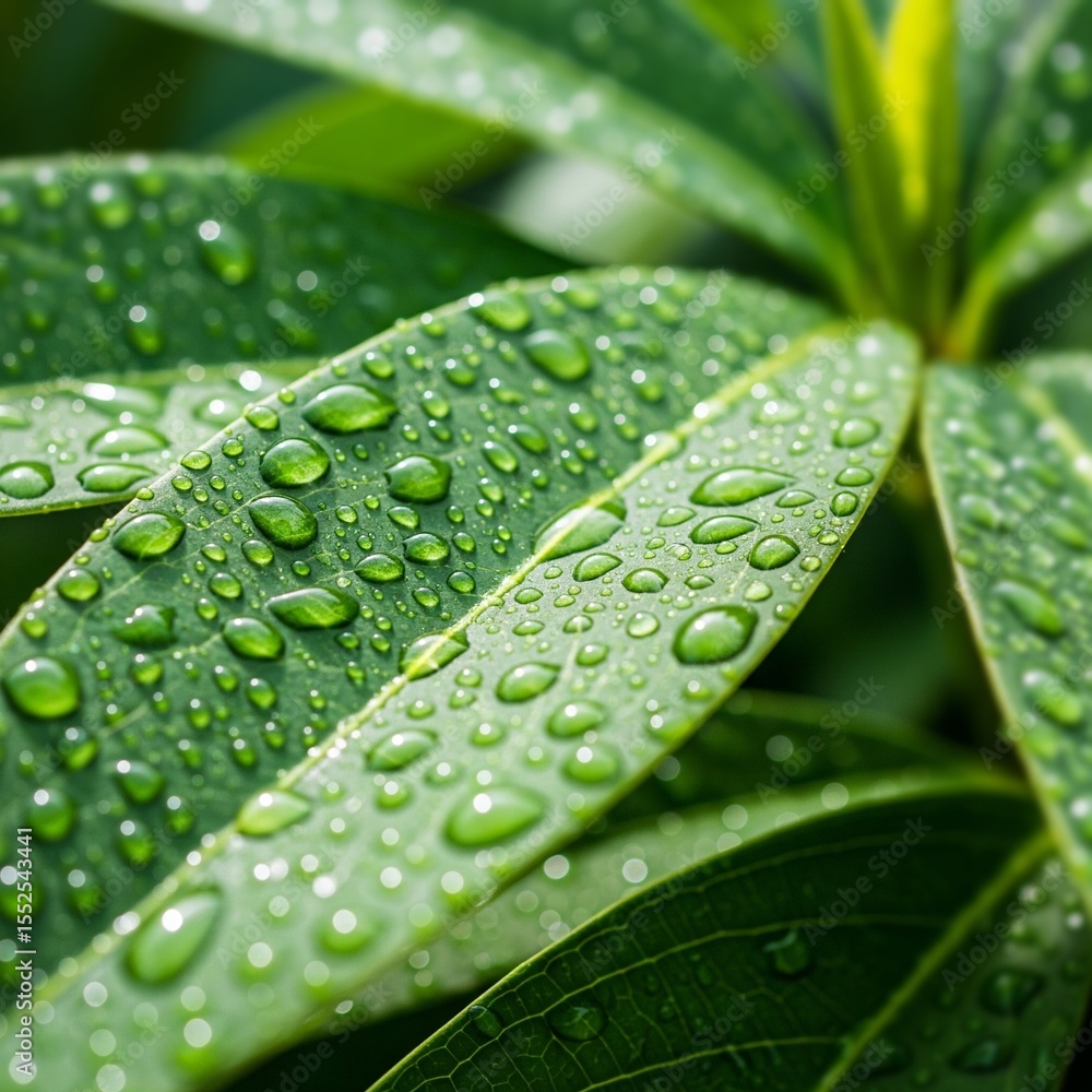 water drops on green leaf water drops on green leaf