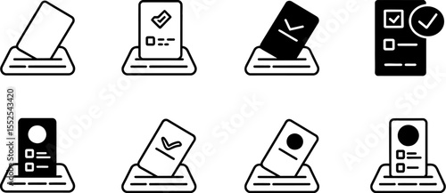 Vote ballot box election icon set vector illustration for political campaign and voting process editable stock vector illustration