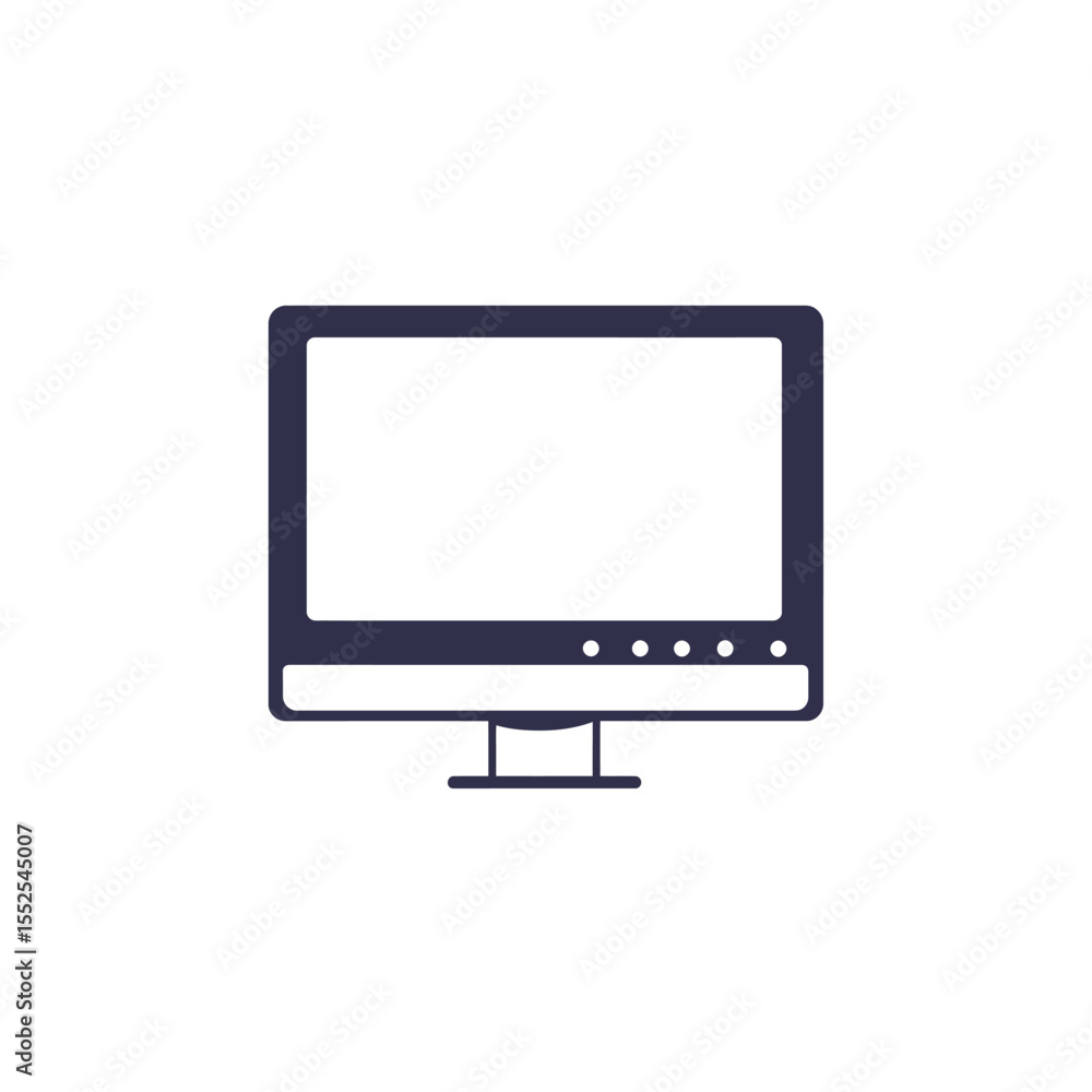 Monitor Screen Illustration Flat Design Computer Display, Technology Icon on White Background Monitor Screen Illustration Flat Design Computer Display, Technology Icon on White Background