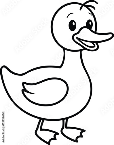 Line Duck Vector - Modern Line Art for Creative Use