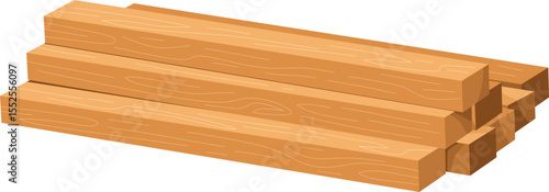 Stack of Wooden Planks for Construction

